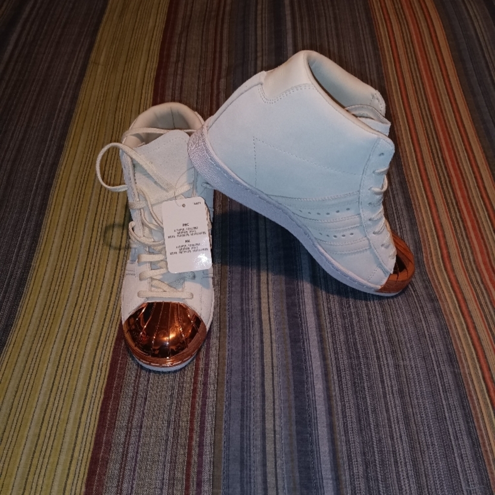 Adidas White and Rose Sneakers High-Top